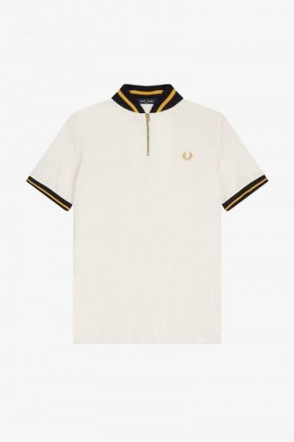 Gestreifte Poloshirts mit Bomberkragen