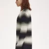 Gestreifter, offener Strickpullover für Herren