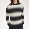 Gestreifter, offener Strickpullover für Herren