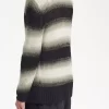 Gestreifter, offener Strickpullover für Herren