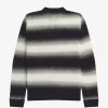 Gestreifter, offener Strickpullover für Herren