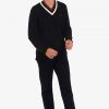 Gestreifter Pullover mit V-Ausschnitt
