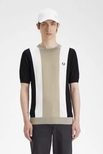 Gestreiftes Feinstrick-T-Shirt für Herren