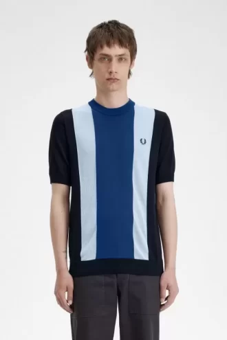 Gestreiftes Feinstrick-T-Shirt für Herren
