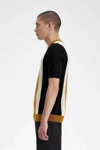 Gestreiftes Feinstrick-T-Shirt für Herren
