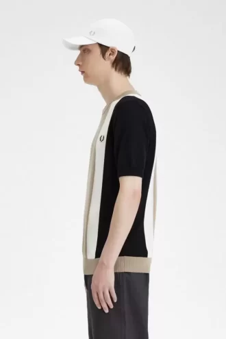 Gestreiftes Feinstrick-T-Shirt für Herren