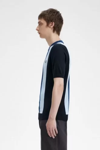 Gestreiftes Feinstrick-T-Shirt für Herren