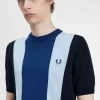 Gestreiftes Feinstrick-T-Shirt für Herren