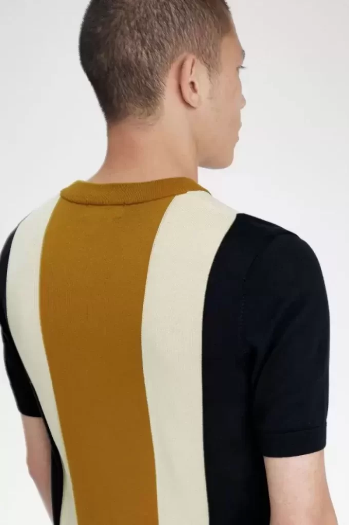 Gestreiftes Feinstrick-T-Shirt für Herren