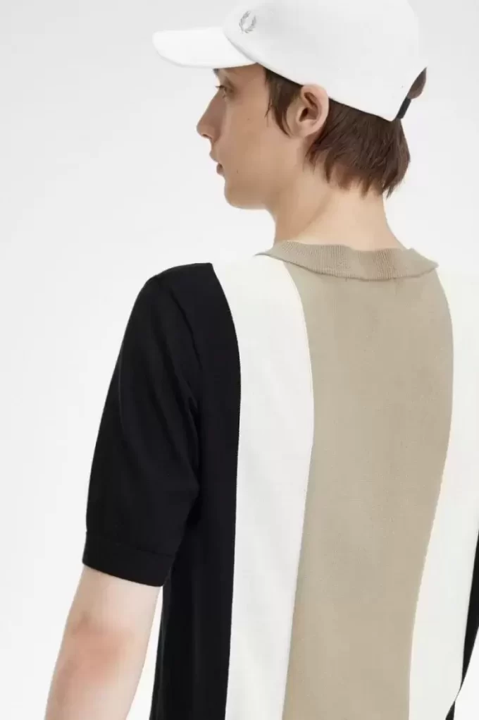 Gestreiftes Feinstrick-T-Shirt für Herren