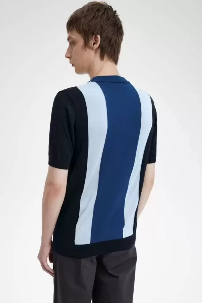 Gestreiftes Feinstrick-T-Shirt für Herren
