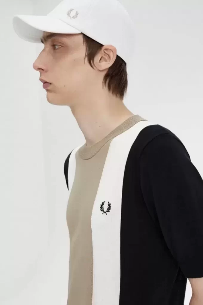 Gestreiftes Feinstrick-T-Shirt für Herren