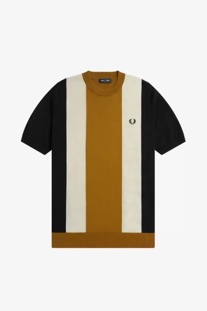 Gestreiftes Feinstrick-T-Shirt für Herren