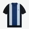 Gestreiftes Feinstrick-T-Shirt für Herren