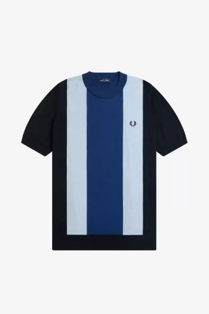 Gestreiftes Feinstrick-T-Shirt für Herren