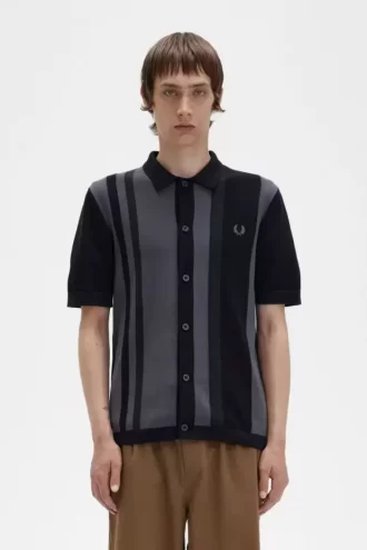 Gestreiftes Strickhemd für Herren