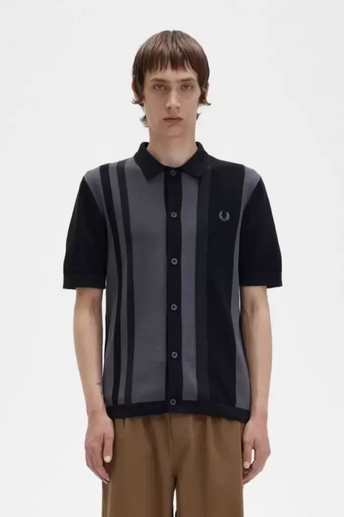 Gestreiftes Strickhemd für Herren