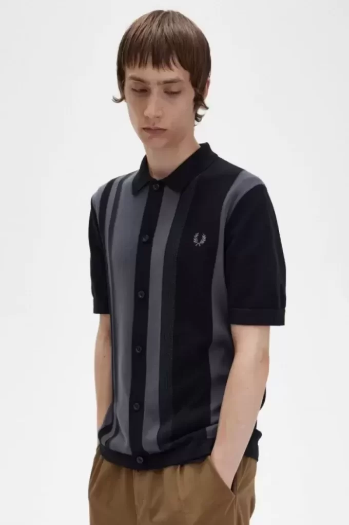 Gestreiftes Strickhemd für Herren