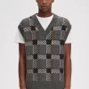 Gestrickte Herren-Tanktops mit Glitch-Tartan