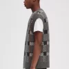 Gestrickte Herren-Tanktops mit Glitch-Tartan