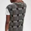 Gestrickte Herren-Tanktops mit Glitch-Tartan