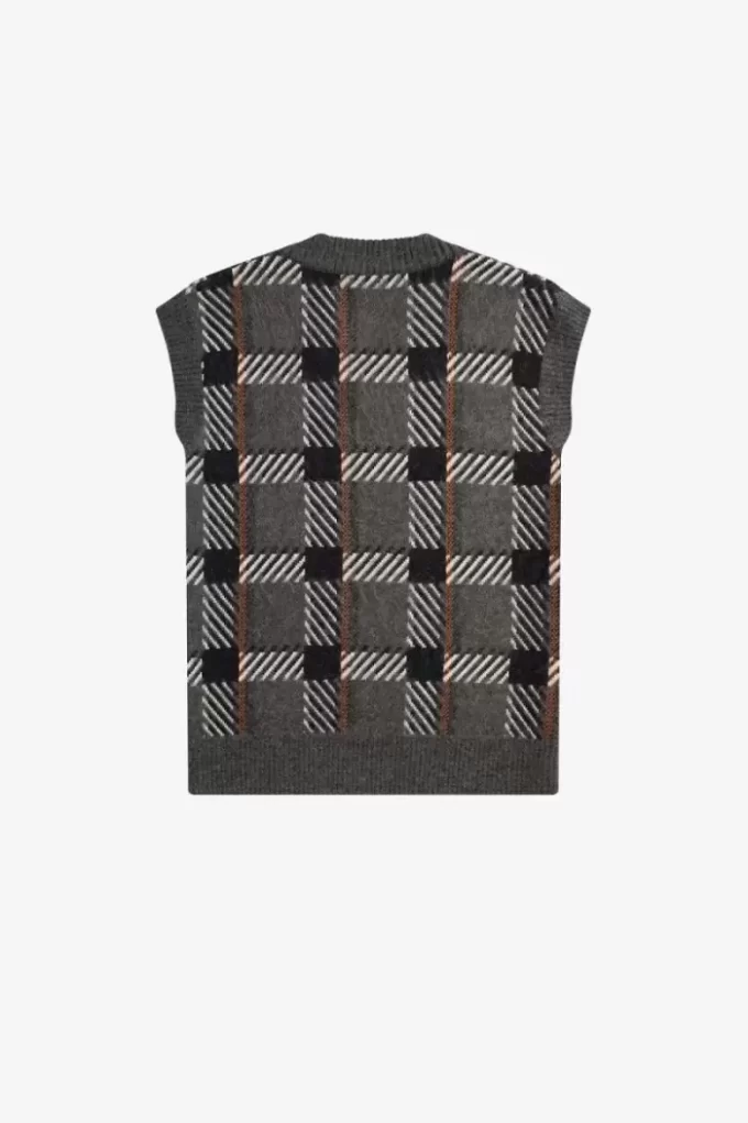 Gestrickte Herren-Tanktops mit Glitch-Tartan