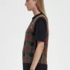 Gestrickte Tanktops mit Glitch-Tartan-Muster für Damen