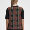Gestrickte Tanktops mit Glitch-Tartan-Muster für Damen