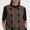 Gestrickte Tanktops mit Glitch-Tartan-Muster für Damen