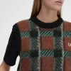 Gestrickte Tanktops mit Glitch-Tartan-Muster für Damen