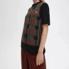 Gestrickte Tanktops mit Glitch-Tartan-Muster für Damen