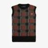 Gestrickte Tanktops mit Glitch-Tartan-Muster für Damen