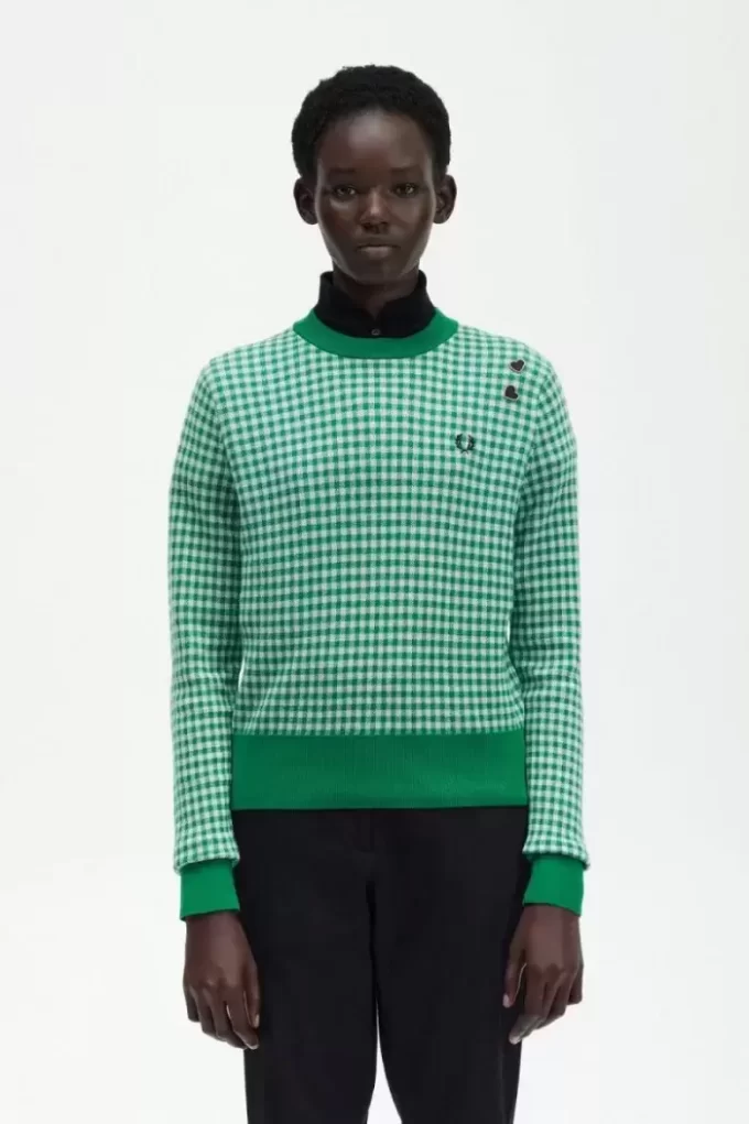 Gingham-Pullover für Damen