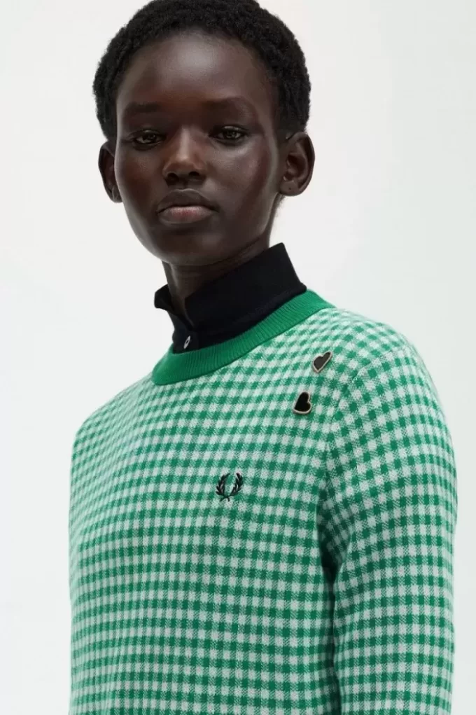 Gingham-Pullover für Damen