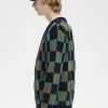 Glitch Checkerboard Herren-Cardigan