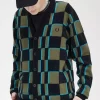 Glitch Checkerboard Herren-Cardigan