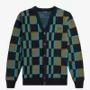 Glitch Checkerboard Herren-Cardigan