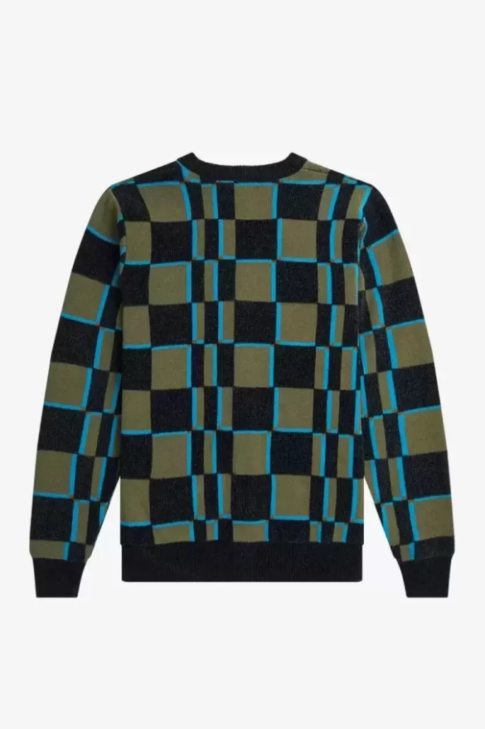 Glitch Checkerboard Herren-Cardigan