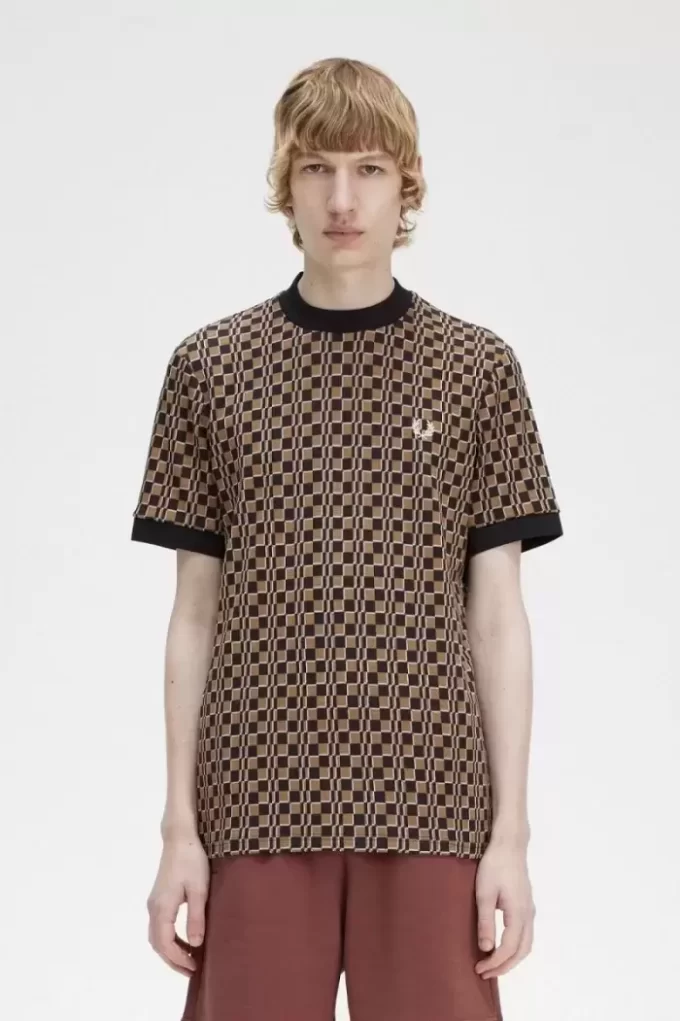 Glitch Schachbrett Herren T-Shirt