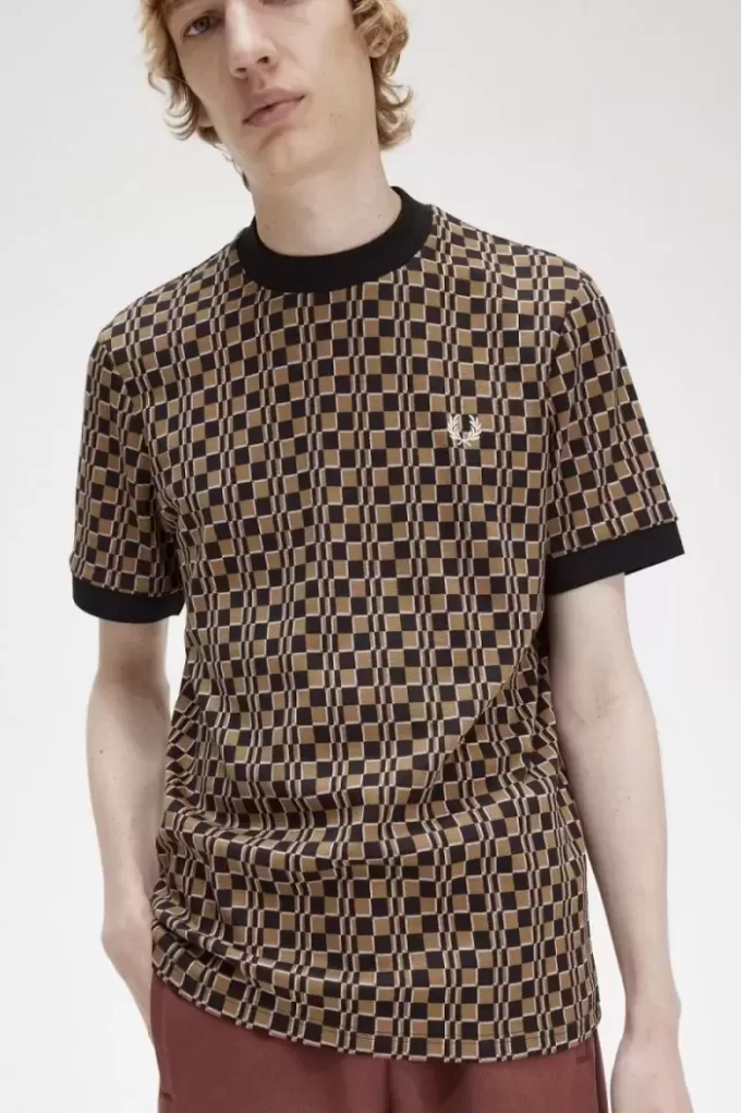 Glitch Schachbrett Herren T-Shirt