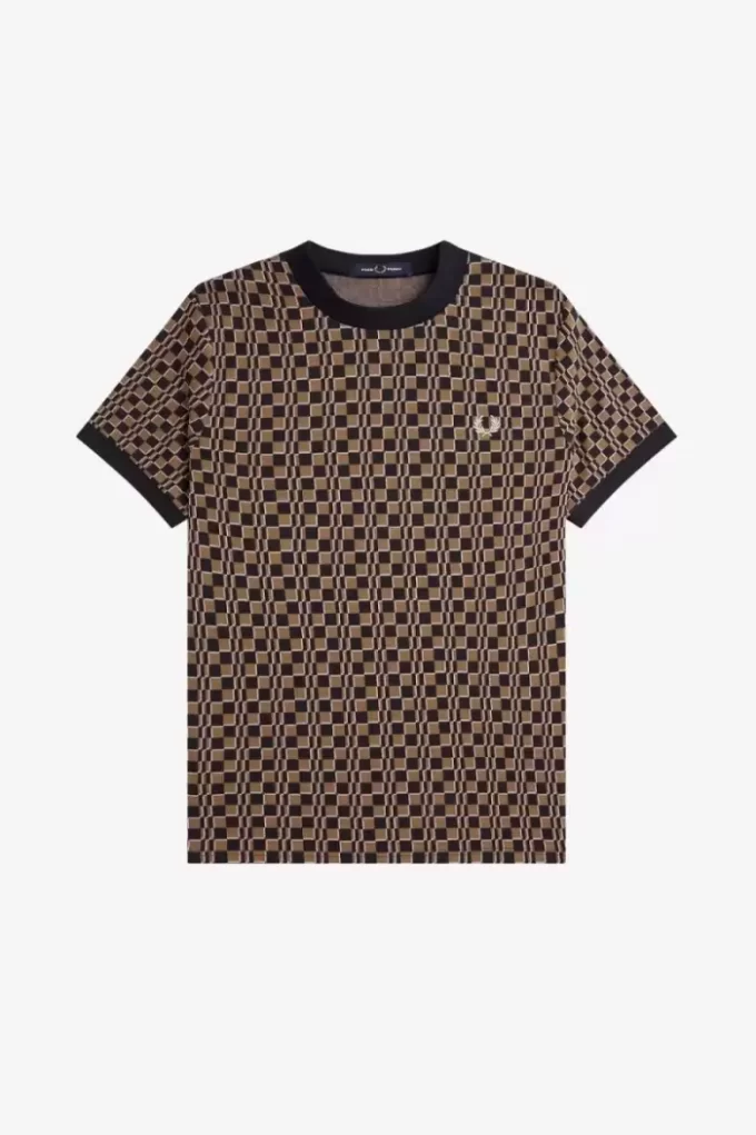Glitch Schachbrett Herren T-Shirt