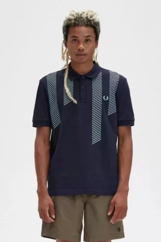 Glitch Stripe Herren-Poloshirt