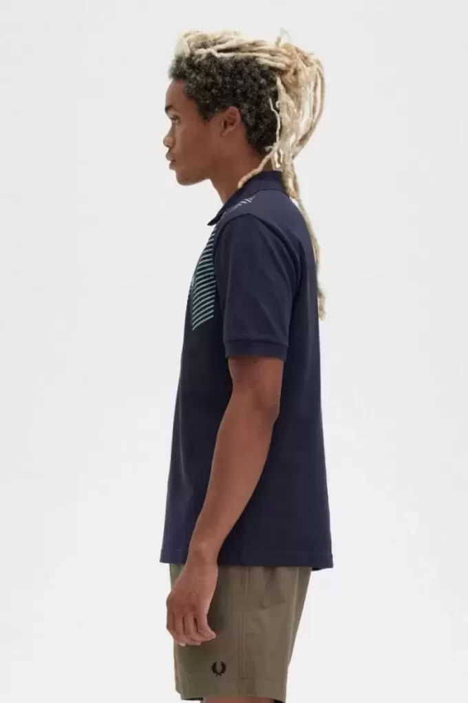 Glitch Stripe Herren-Poloshirt