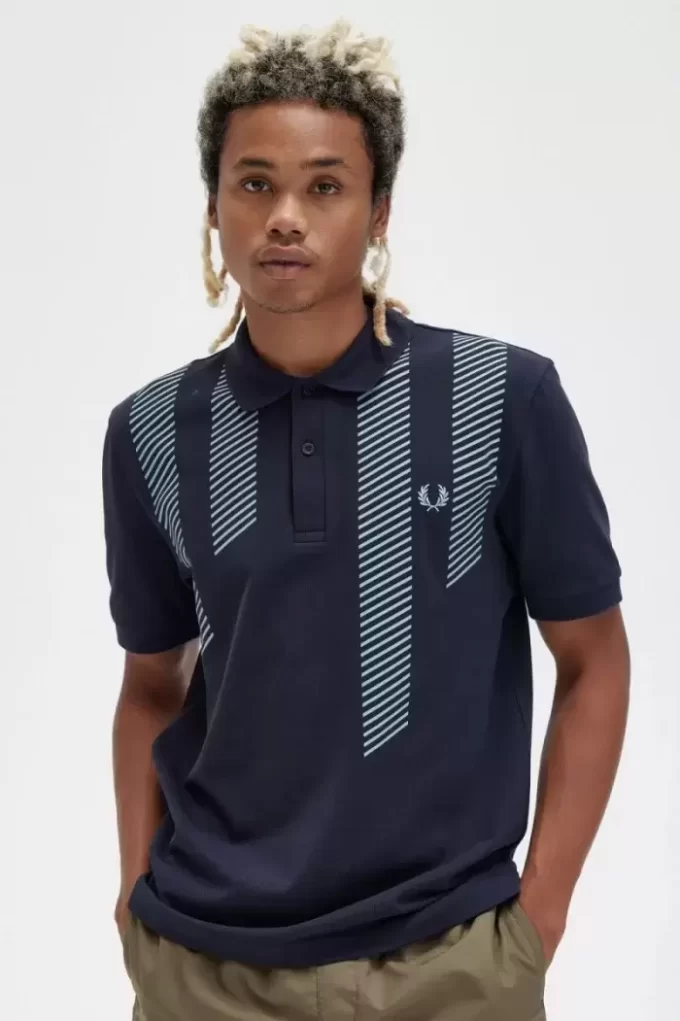 Glitch Stripe Herren-Poloshirt