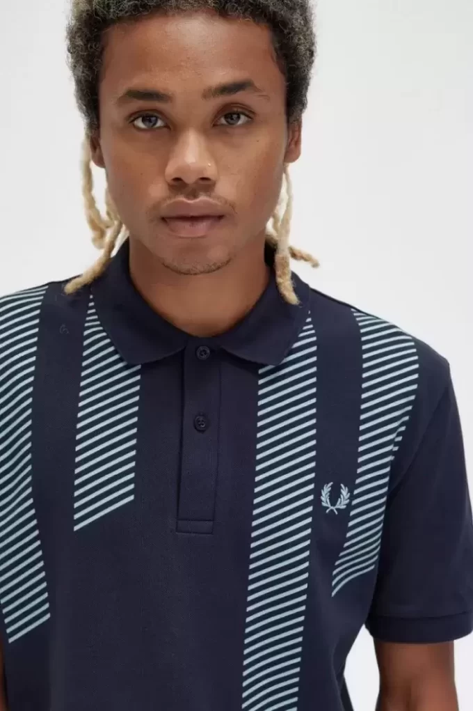 Glitch Stripe Herren-Poloshirt