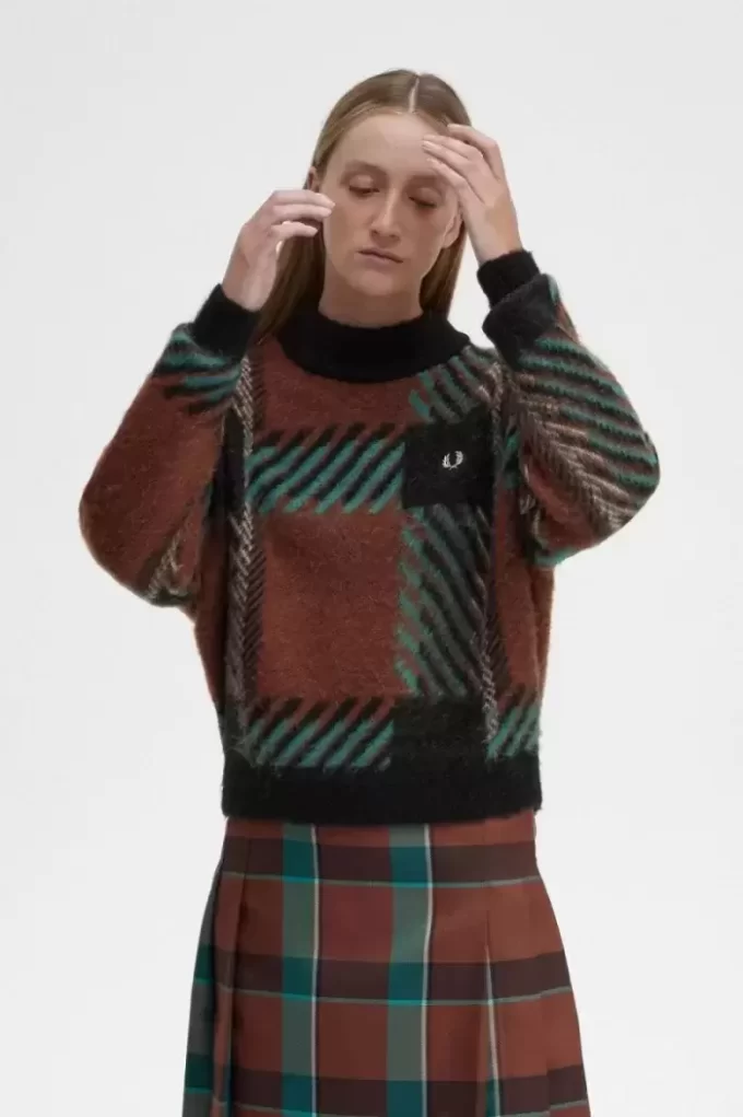 Glitch Tartan Damenpullover