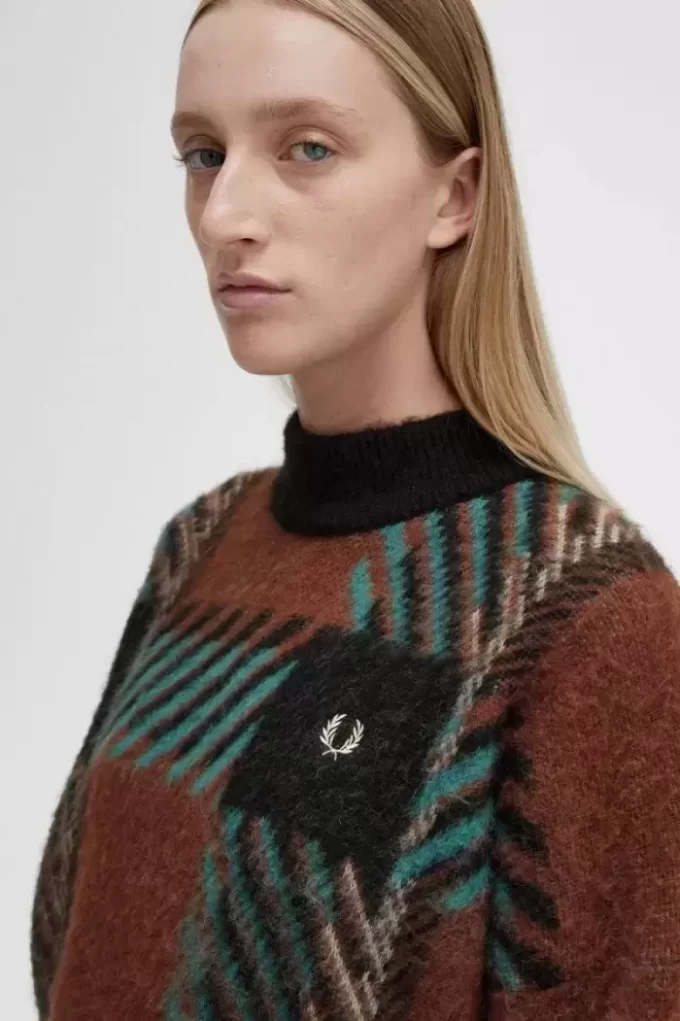 Glitch Tartan Damenpullover