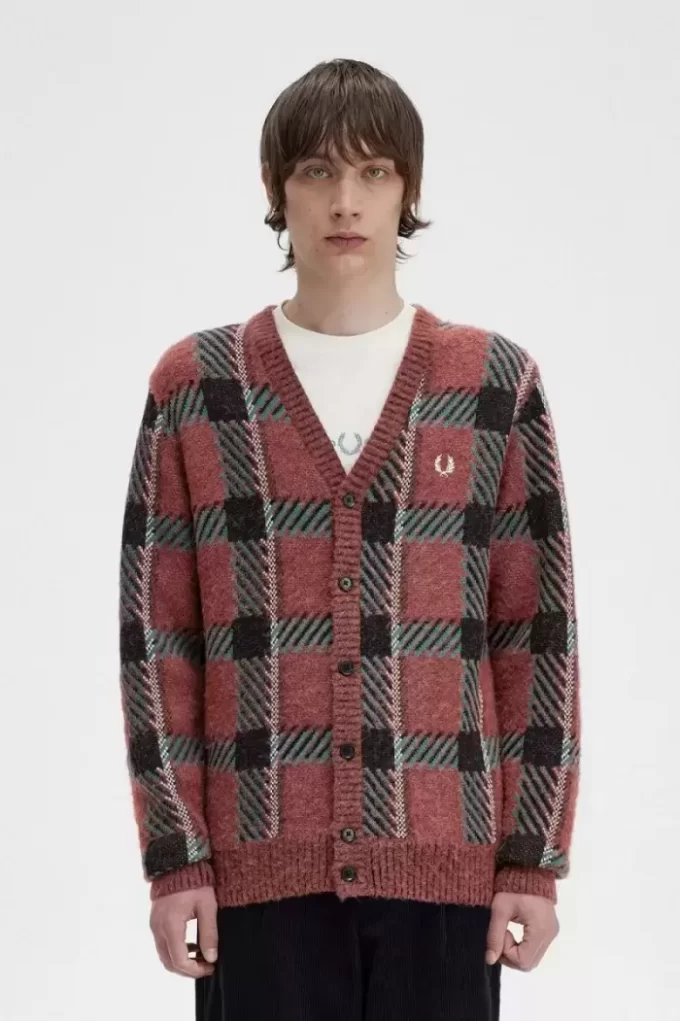 Glitch Tartan Herren-Cardigan
