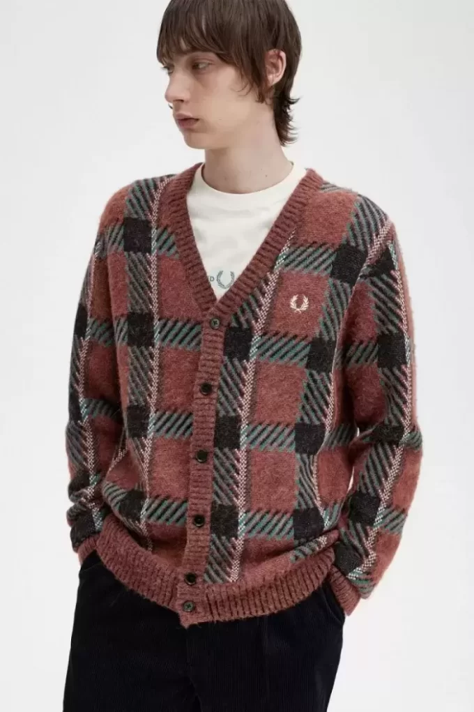 Glitch Tartan Herren-Cardigan