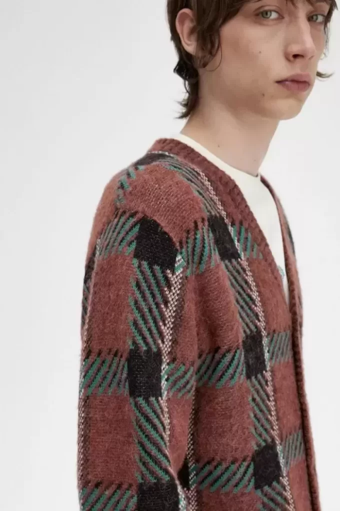 Glitch Tartan Herren-Cardigan
